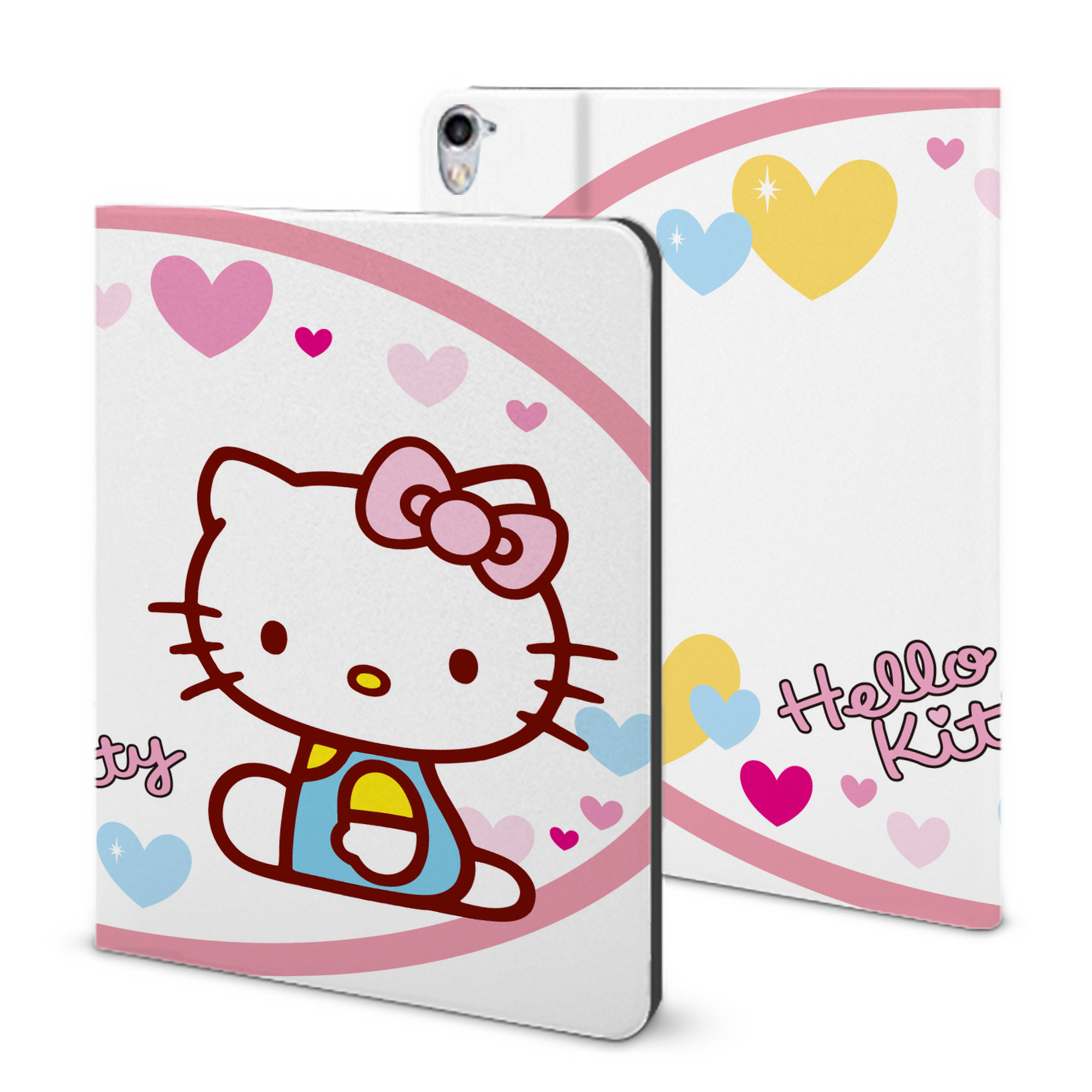 （画像用） Hello Kitty ハローキティ IPad ケース ブック型 PUレザー TPU 耐衝撃 軽量 薄型 ペン収納なし 全面保護 IPad 各モデル対応